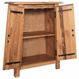 Berkfield Home Decorative Bathroom Side Cabinet Solid Pinewood 59x32x80 cm in Brown - Size: 59 x 32 x 80 cm - thumbnail 4