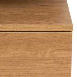 Wyld Haus Lincoln Wild Oak Effect Floating Bedside Table 1 Drawer Open Shelf in Natural - thumbnail 6
