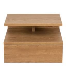 Wyld Haus Lincoln Wild Oak Effect Floating Bedside Table 1 Drawer Open Shelf in Natural - thumbnail 4