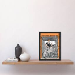 Artery8 Edward Penfield Framed Wall Art Print Industrial Number Worker in Orange - Size: A4 - thumbnail 2