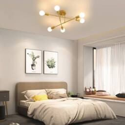 COMELY Industrial Chandelier, 6-Light Retro Adjustable Gold Ceiling Lights - thumbnail 6