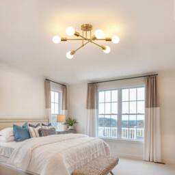 COMELY Industrial Chandelier, 6-Light Retro Adjustable Gold Ceiling Lights - thumbnail 5