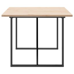 Berkfield Home Dining Table O-Frame 200x100x75.5 cm Solid Wood Pine & Steel in Brown - thumbnail 5