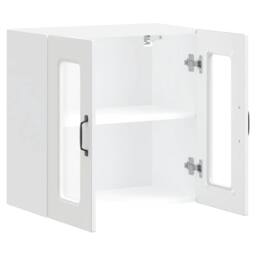Berkfield Home Kitchen Wall Cabinet with Glass Door Kalmar White Engineered Wood - thumbnail 6
