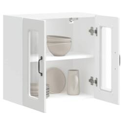 Berkfield Home Kitchen Wall Cabinet with Glass Door Kalmar White Engineered Wood - thumbnail 5