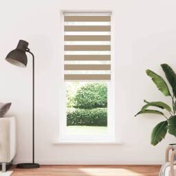 Berkfield Home Zebra Blind Sand Brown 70x230 cm Fabric Width 65.9 cm Polyester - thumbnail 1