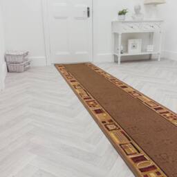 runrug Hallway Runner Rug - Non-Slip, Hardwearing, 5.4mm - 'Jena' in Brown - Size: 80 cm x 150 cm - thumbnail 3