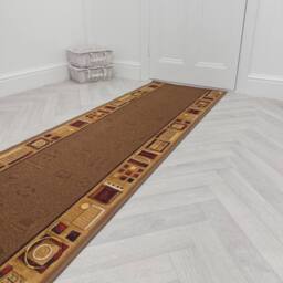 runrug Hallway Runner Rug - Non-Slip, Hardwearing, 5.4mm - 'Jena' in Brown - Size: 80 cm x 150 cm - thumbnail 4