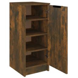 Berkfield Home Shoe Cabinet Smoked Oak 30x35x70 cm Engineered Wood in Brown - Size: 30 x 35 x 70 cm - thumbnail 6