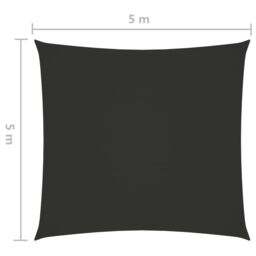 Berkfield Home Sunshade Sail Oxford Fabric Square 5x5 m Anthracite in Black - thumbnail 6