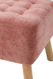 Living and Home Chenille Upholstered Footstool in Pink - thumbnail 7