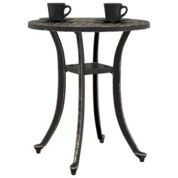 Berkfield Home Garden Table Bronze √ò48x53 cm Cast Aluminium in Brown - Size: 48x53 cm - thumbnail 4