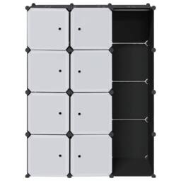 Berkfield Home Modular Cabinet 9 Compartments 37x115x150 cm Black & White - Size: 37 x 115 x 150 cm - thumbnail 4