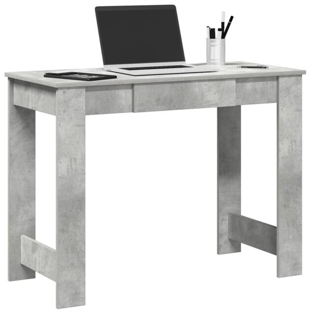 Berkfield Home Desk Concrete Grey 100x45x75 cm Engineered Wood - Size: 100 x 45 x 75 cm - image 1
