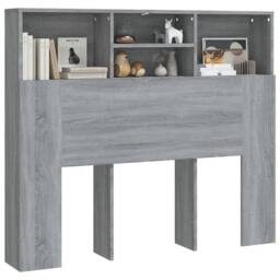 Berkfield Home Headboard Cabinet Grey Sonoma 120x19x103.5 cm - thumbnail 4