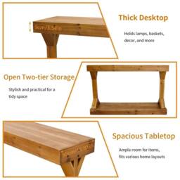 Nordara Rustic Brown 120cm Solid Wood Console Table Entryway Foyer Sofa - thumbnail 4