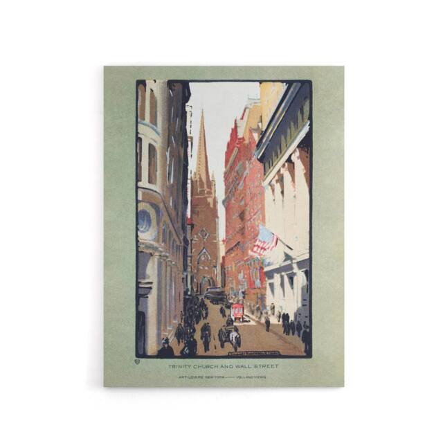 "Artery8 Trinity Church & Wall Street Elmer Canvas Wall Art Print - Size: W12"" x H16""" - image 1