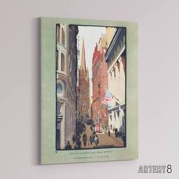 "Artery8 Trinity Church & Wall Street Elmer Canvas Wall Art Print - Size: W12"" x H16""" - thumbnail 2