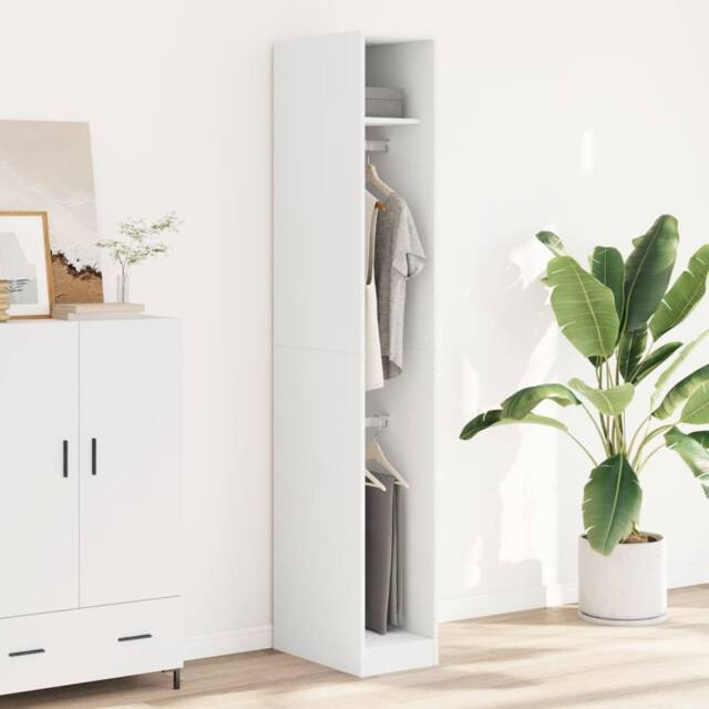 Berkfield Home Wardrobe White 30x50x200 cm Engineered Wood - Size: 30 x 50 x 200 cm - image 1