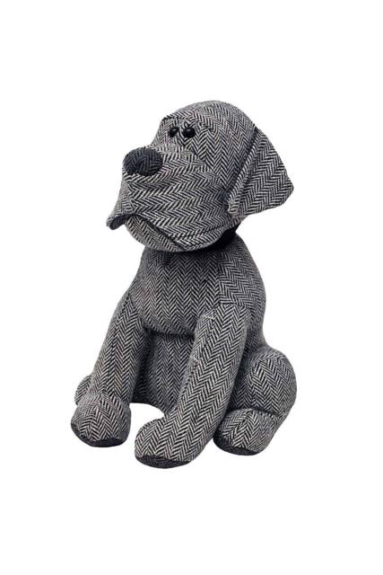 Essentials Herringbone Dog Novelty Door Stop in Grey - image 1