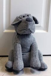 Essentials Herringbone Dog Novelty Door Stop in Grey - thumbnail 4