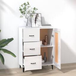 Berkfield Home Sideboard High Gloss White 69.5x34x90 cm Engineered Wood - thumbnail 3