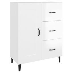 Berkfield Home Sideboard High Gloss White 69.5x34x90 cm Engineered Wood - thumbnail 1