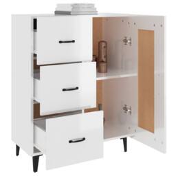 Berkfield Home Sideboard High Gloss White 69.5x34x90 cm Engineered Wood - thumbnail 5