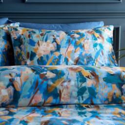Portfolio Home Daphne Floral Duvet Cover Quilt Set With Pillowcase Bedding in Blue - Size: Single - thumbnail 4