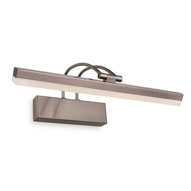 Netlighting LED 1 Light Picture Wall Light 8w Brushed Steel in Grey
