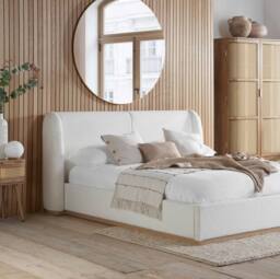 Birlea Rattan Bedside Cabinet 1 Drawer Sark Nightstand Side Table in Beige - thumbnail 5