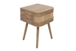 Birlea Rattan Bedside Cabinet 1 Drawer Sark Nightstand Side Table in Beige - thumbnail 7