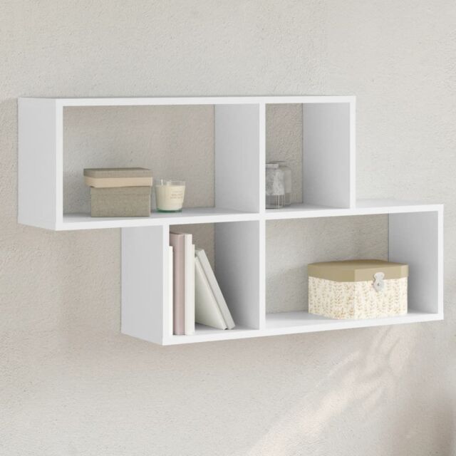 Berkfield Home Wall Shelf White 100x20x53 cm Engineered Wood - Size: 100 x 20 x 53 cm - image 1