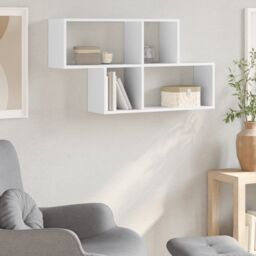 Berkfield Home Wall Shelf White 100x20x53 cm Engineered Wood - Size: 100 x 20 x 53 cm - thumbnail 3