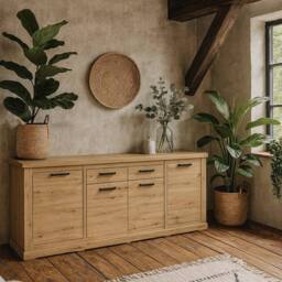 Wyld Haus Seoul Artisan Oak 4 Door 2 Drawer Sideboard in Natural