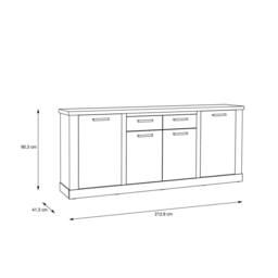 Wyld Haus Seoul Artisan Oak 4 Door 2 Drawer Sideboard in Natural - thumbnail 6