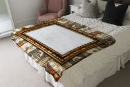 Benjamin Tate Design Rustic Egyptian Frame Blanket in Natural - Size: 120 cm x 150 cm - thumbnail 3