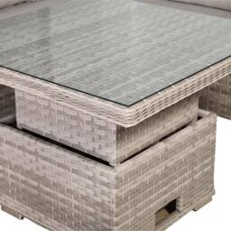 Furnishings For Less UK Grey Rattan Garden Corner Sofa Set with Rising Table & Cushions - thumbnail 7