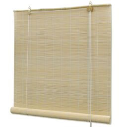 Berkfield Home Natural Bamboo Roller Blinds 120 x 220 cm in Beige