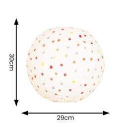 ValueLights Annie Polka Dot Natural Fabric Globe Ball Ceiling Lamp Shade with LED Bulb - thumbnail 7