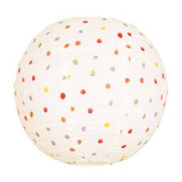 ValueLights Annie Polka Dot Natural Fabric Globe Ball Ceiling Lamp Shade with LED Bulb - thumbnail 2