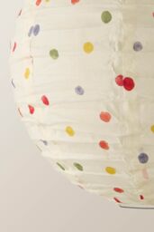 ValueLights Annie Polka Dot Natural Fabric Globe Ball Ceiling Lamp Shade with LED Bulb - thumbnail 5