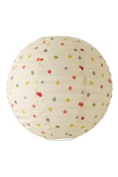 ValueLights Annie Polka Dot Natural Fabric Globe Ball Ceiling Lamp Shade with LED Bulb - thumbnail 6