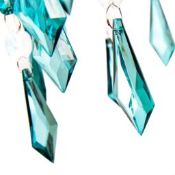 Happy Homewares Modern Waterfall Design Pendant Shade with Acrylic Droplets & Beads in Teal - thumbnail 4