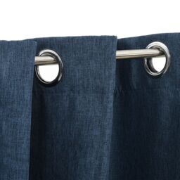 Berkfield Home Linen-Look Blackout Curtains with Grommets 2 pcs Blue 140x245cm - Size: 140x245 cm - thumbnail 3