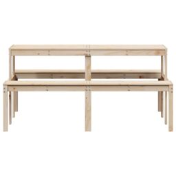 Berkfield Home Picnic Table 160x134x75 cm Solid Wood Pine in Brown - Size: 160 x 134 x 75 cm - thumbnail 4