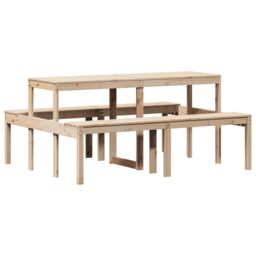 Berkfield Home Picnic Table 160x134x75 cm Solid Wood Pine in Brown - Size: 160 x 134 x 75 cm - thumbnail 6