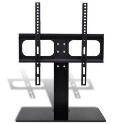 Berkfield Home Pedestal TV Stand for 26-42 Inch Screen Max VESA 400x400 mm 30kg in Black - thumbnail 1