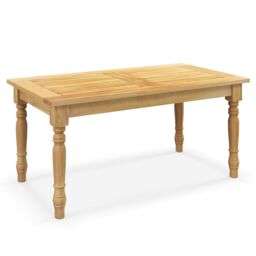 Gymax Patio Coffee Table Side Table Outdoor Rectangular Dining Table in Light Khaki