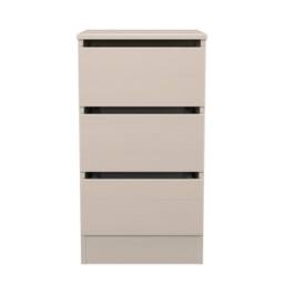 Ready Assembled 2 U Crosby 3 Drawer Bedside Cabinet in Kashmir Ash in Light Beige